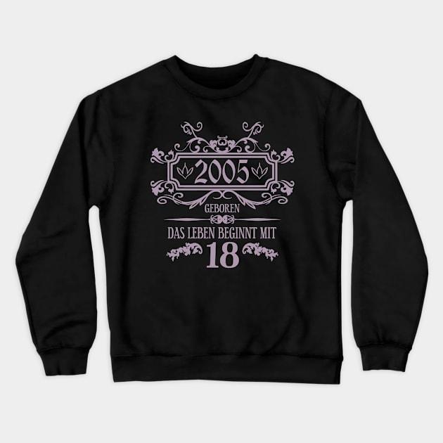 das Leben beginnt mit 18 Jahren Crewneck Sweatshirt by HBfunshirts